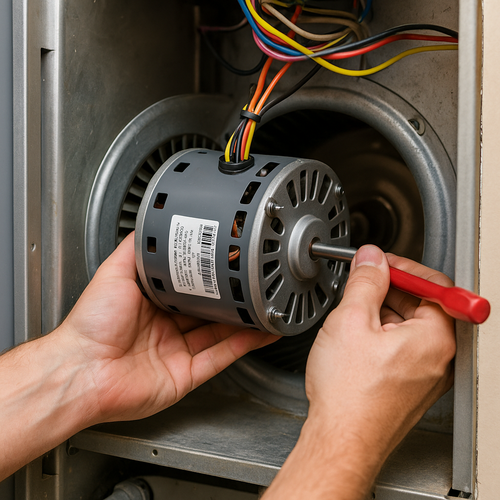 ac blower motor installed